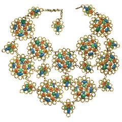Multiple Colors Navettes Spotted Necklace