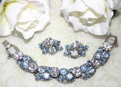 Blue Navettes Earrings Clip