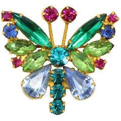 Multiple Colors Pear Brooch