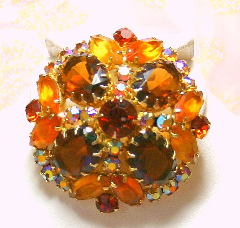 Front view of Topaz Oval Brooch
