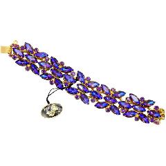 Purple (cardinal) Navettes Spotted Bracelet 5 Link