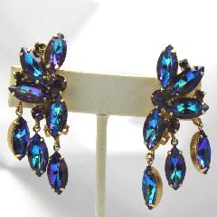 Purple (cardinal) Navettes Multi-Color/Shaded Earrings Clip