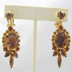 Topaz Oval Molded/Cut Earrings Clip