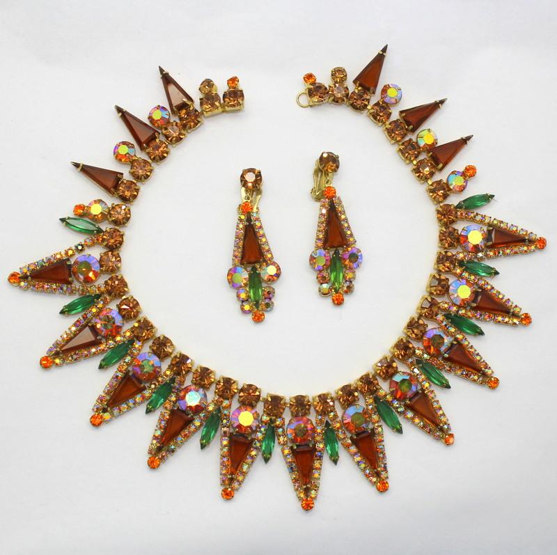 Front view of Topaz Triangle Necklace