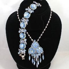 Blue Navettes Rivoli/Margarita Bracelet 5 Link