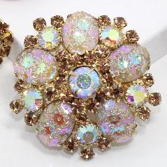 Topaz Cabochons Molded/Cut Brooch