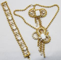 White (chalk Or Milk) Emerald Cut Necklace