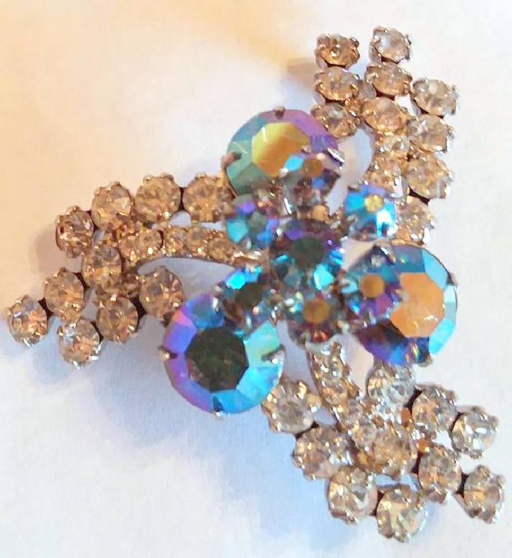 Front view of AB Chatons Only Brooch