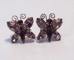 Purple (cardinal) Navettes Earrings Clip