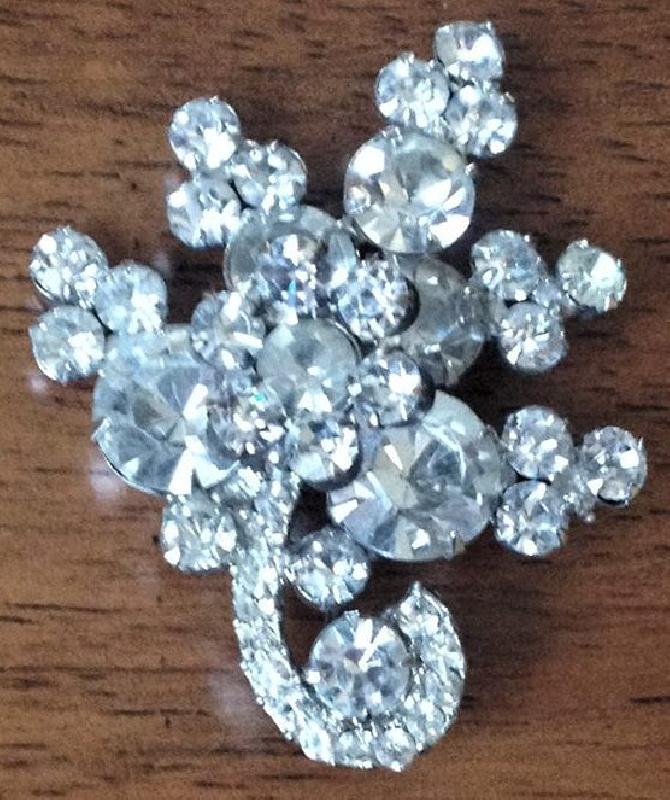 Front view of Clear Chatons Only Brooch
