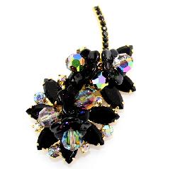 Black (jet) Navettes Brooch