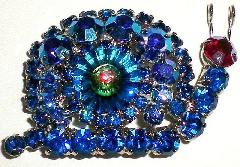Blue Chatons Only Rivoli/Margarita Brooch