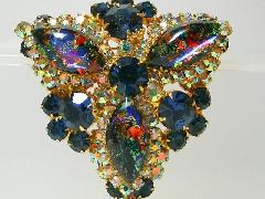Blue Cabochons Multi-Color/Shaded Brooch