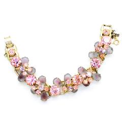 Pink Pear Frosted Bracelet 5 Link