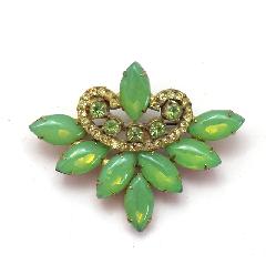 Green Cabochons Brooch