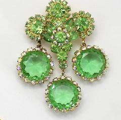 Green Framed Disks Pin Pendant