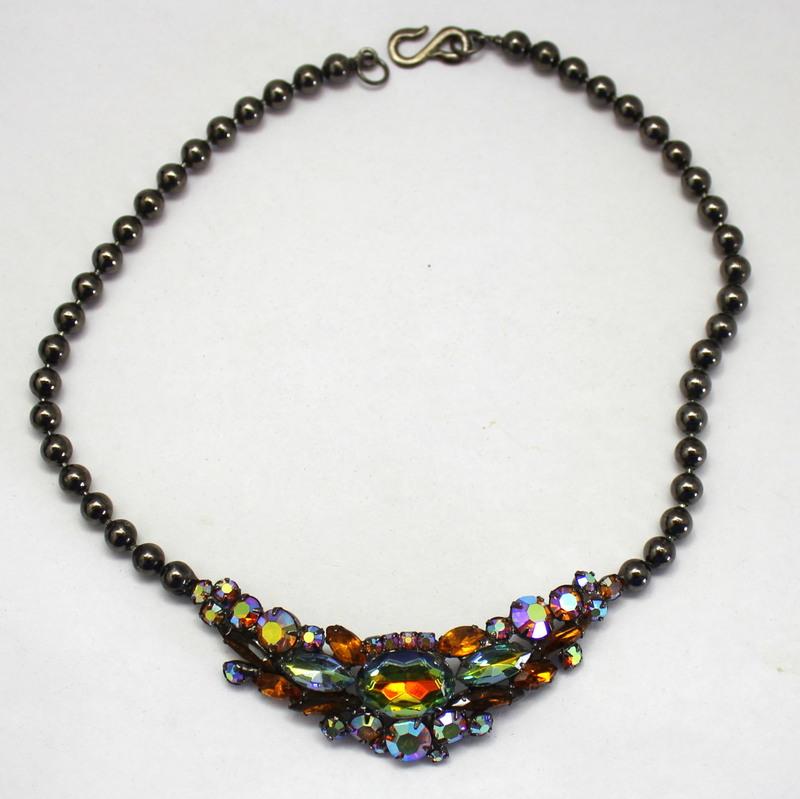 Front view of Topaz Oval Multi-Color/Shaded Necklace