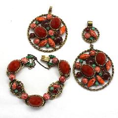 Red Cabochons Spotted Pendant