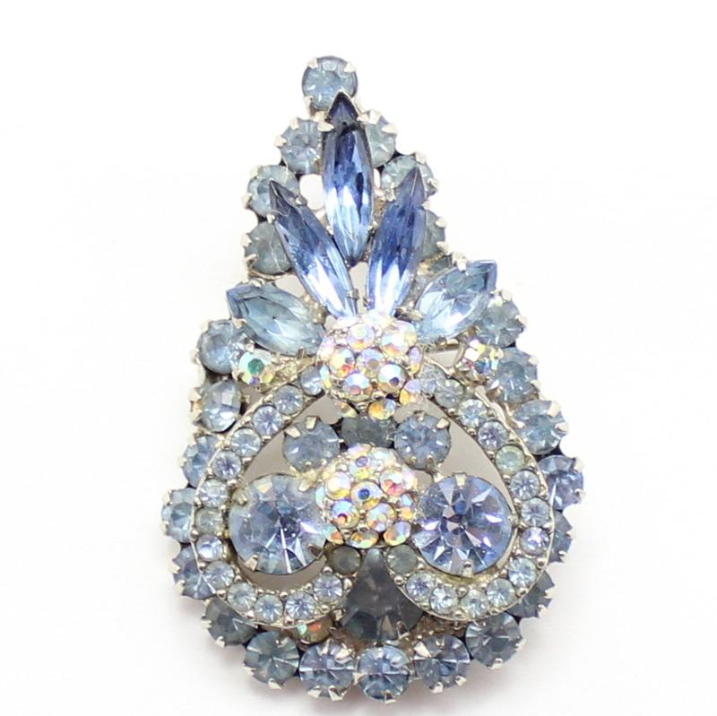 Front view of Blue Navettes Pin Pendant
