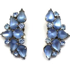Blue Pear Frosted Earrings Clip