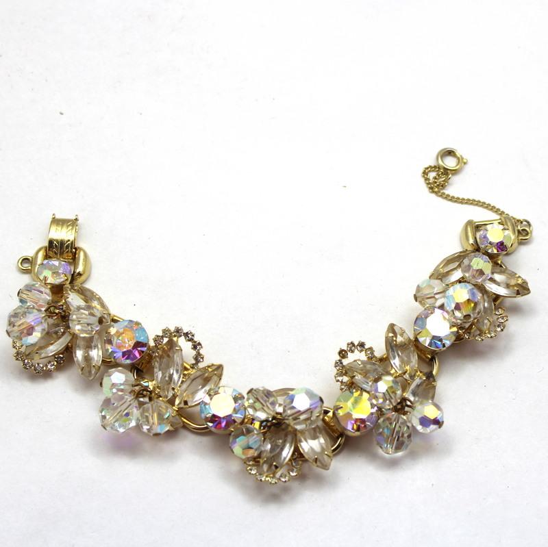 Front view of Clear Navettes Bracelet 5 Link