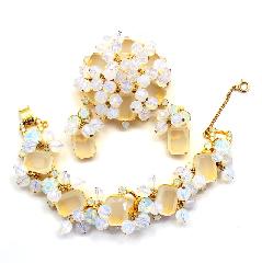 Yellow Emerald Cut Frosted Bracelet 5 Link
