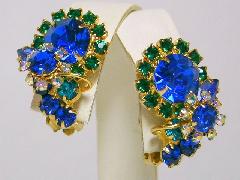 Blue Chatons Only Earrings Clip