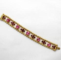 Pink Chatons Only Rivoli/Margarita Bracelet Flat Push In
