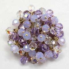 Purple (cardinal) Cabochons Frosted Brooch