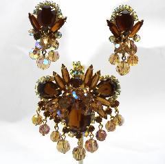 Topaz Pear Earrings Clip
