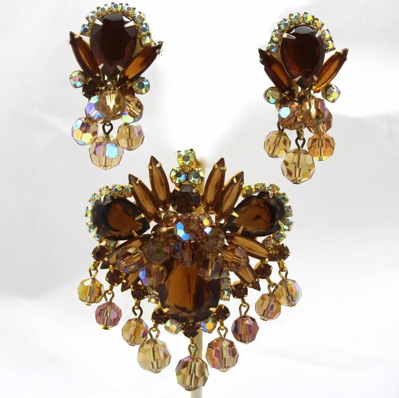 Front view of Topaz Pear Earrings Clip