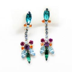 Blue Navettes Earrings Clip