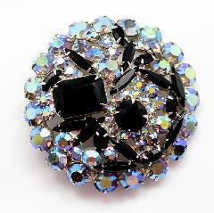 Black (jet) Emerald Cut Brooch