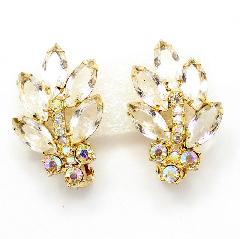 Clear Navettes Earrings Clip