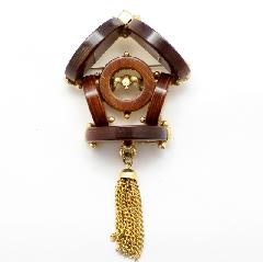 Chatons Only Wood Brooch