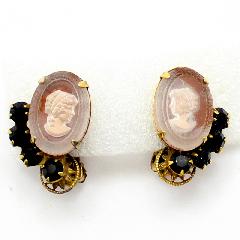 Topaz Oval Molded/Cut Earrings Clip