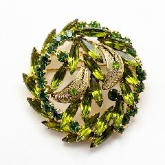 Green Navettes Brooch