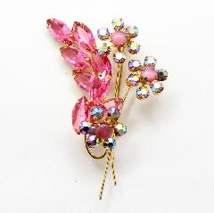Pink Navettes Brooch