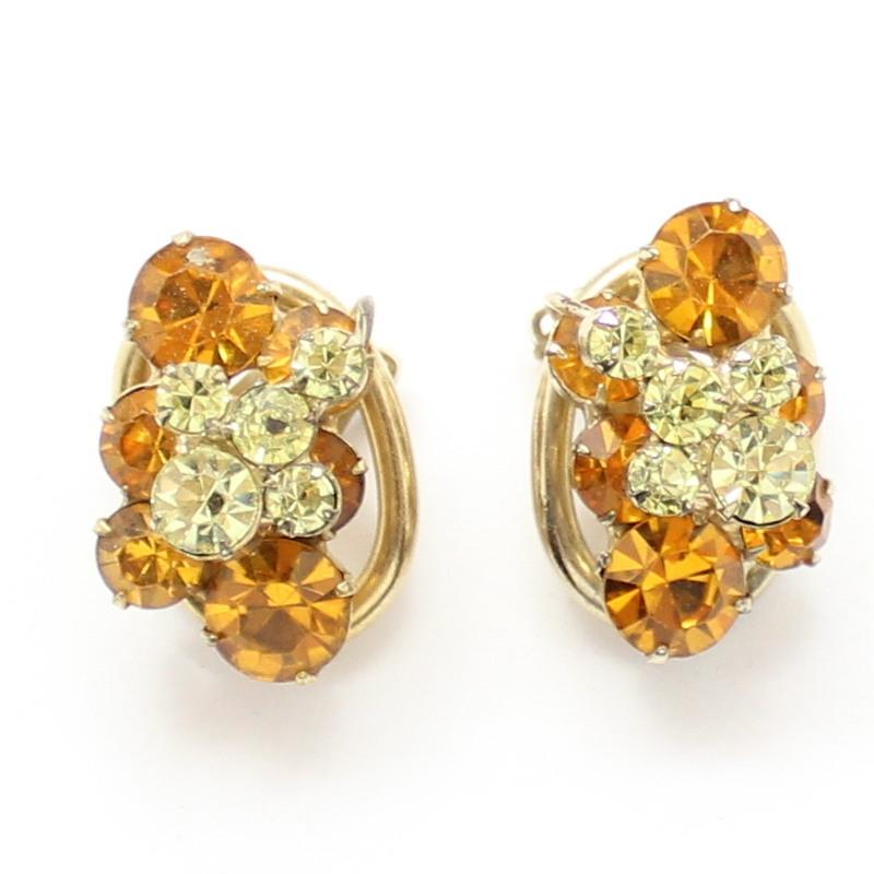 Front view of Topaz Chatons Only Earrings Clip