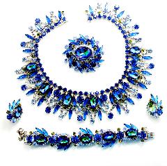 Blue Oval Multi-Color/Shaded Earrings Clip