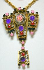 Multiple Colors Cabochons Molded/Cut Pin Pendant