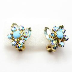 Blue Navettes Earrings Clip