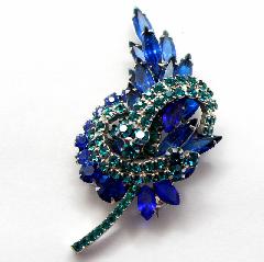 Blue Navettes Brooch