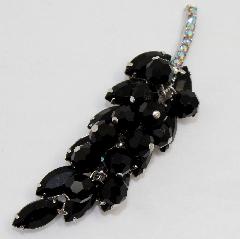Black (jet) Navettes Brooch