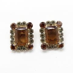 Topaz Emerald Cut Earrings Clip