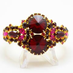 Red Navettes Rivoli/Margarita Bracelet Clamper