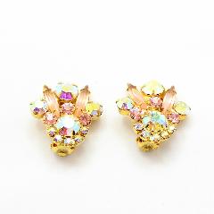 Pink Navettes Earrings Clip