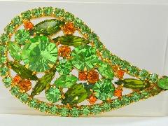 Green Navettes Brooch