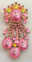 Pink Navettes Rivoli/Margarita Brooch