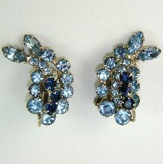 Blue Navettes Earrings Clip
